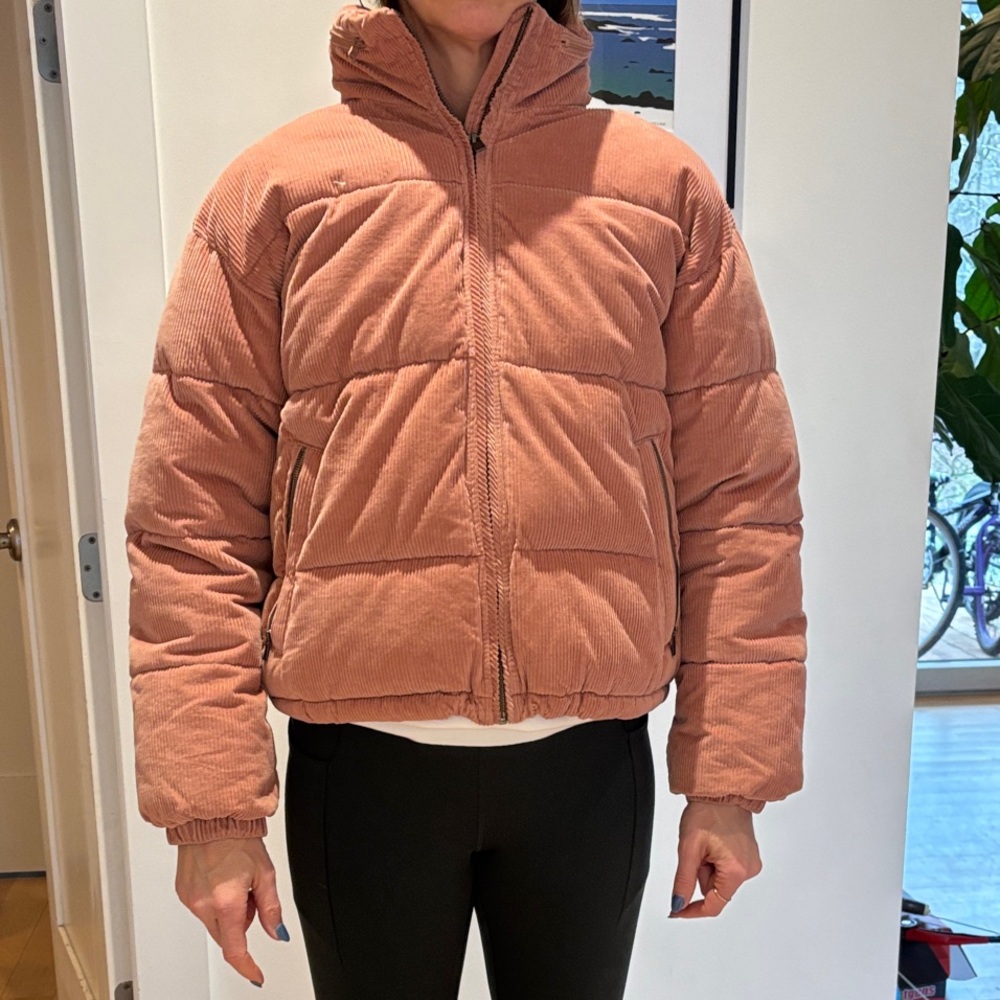 American Eagle Outfitters Coral Corduroy Puffer Jacket